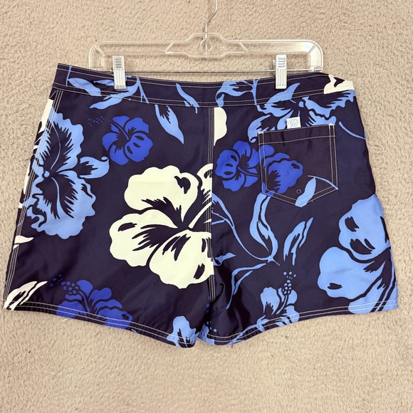 Beach Rays Board Shorts Womens 12 Blue Floral Hawaiian Swim Lined Quick Dry - Picture 2 of 10
